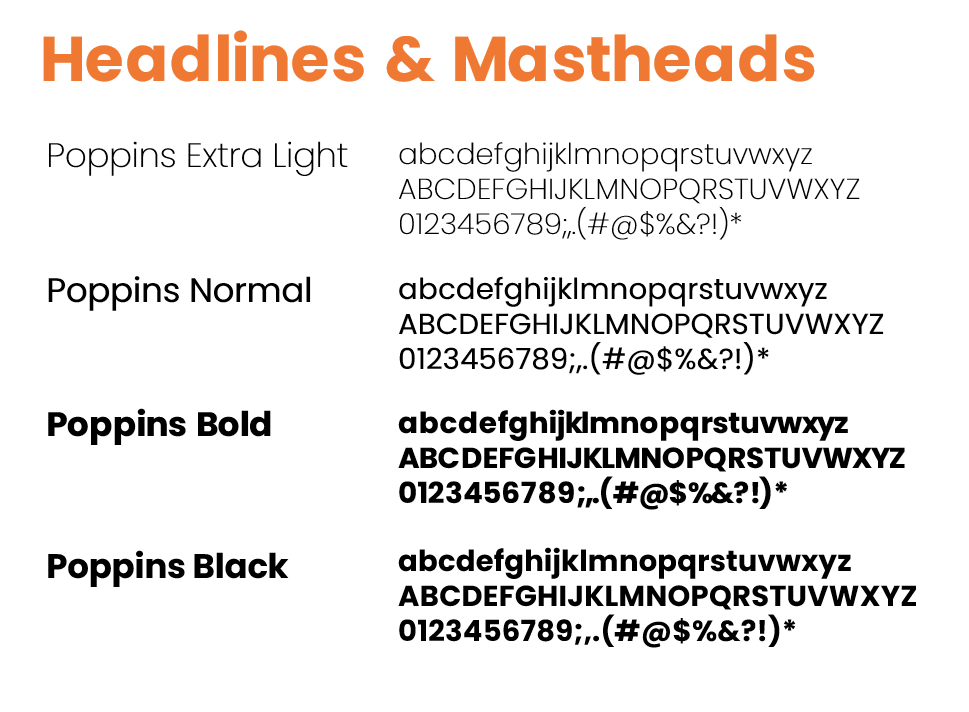 first set of fonts